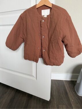 Zara Quilted Puff Jacket in Rust